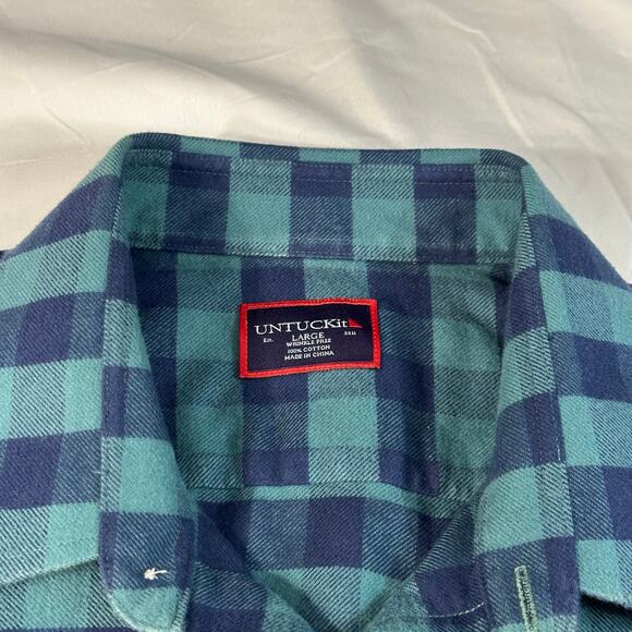 UNTUCKit Mens Vigouroux WF Flannel Button Up Long Sleeve Shirt Size Large - Picture 4 of 9